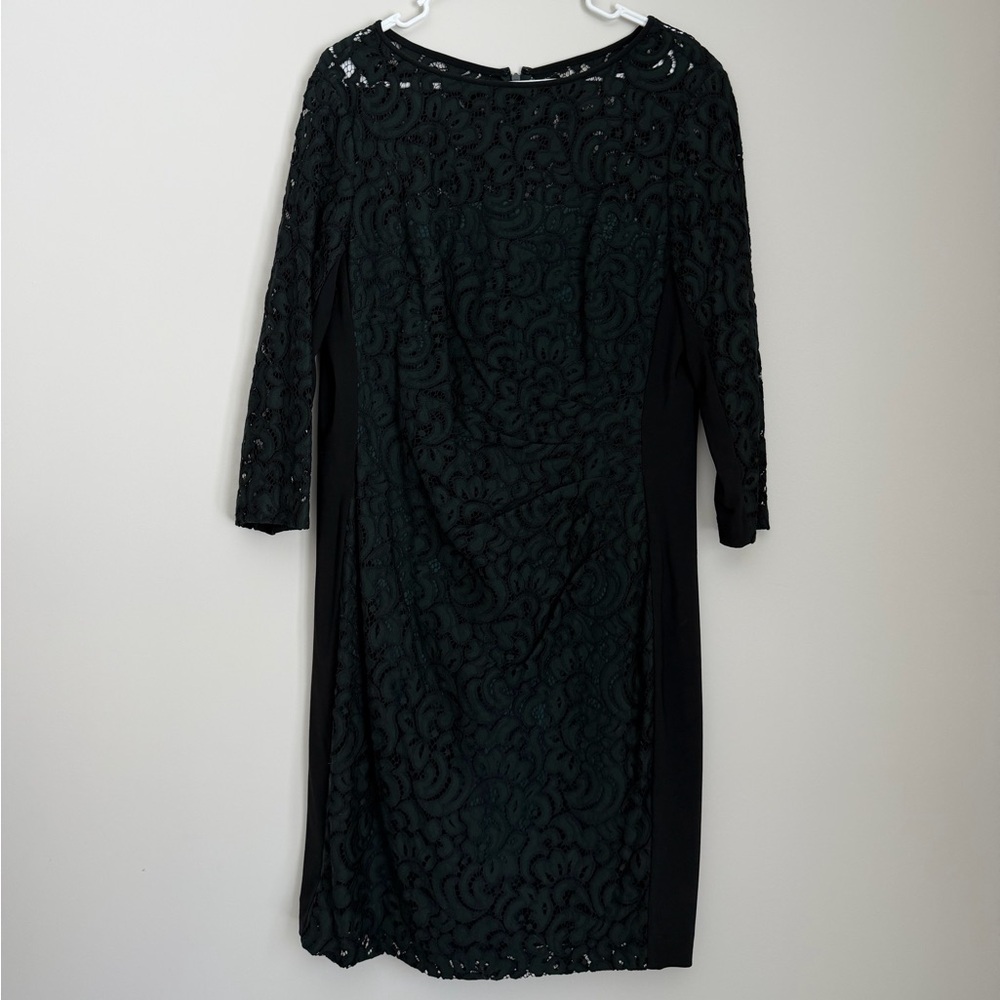 Lauren Ralph Lauren Green Lace Overlay Dress — Size 18 — Elegant Occasion